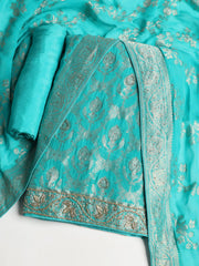 Neck Embroidered Georgette Unstitched Suit With Dupatta