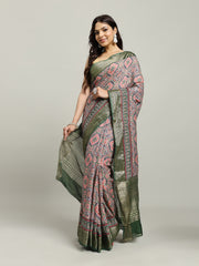 Digital Printed Cotton Blend Woven Saree