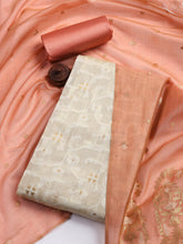 Jamdani Work Chanderi Unstitched Suit Piece With Dupatta