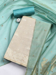 Jamdani Work Chanderi Unstitched Suit Piece With Dupatta