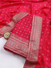 Embroidered Art Silk Unstitched Suit Piece With Dupatta