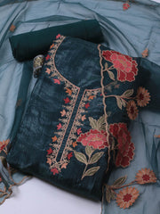 Neck Embroidery Tissue Unstitched Suit With Dupatta