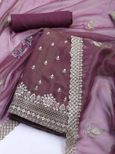 Neck Embroidered Tissue Unstitched Suit With Dupatta