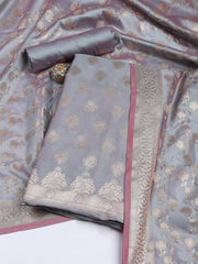 Floral Woven Booti Chanderi Unstitched Suit With Dupatta