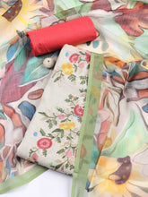 Embroidery Chanderi Unstitched Suit With Dupatta