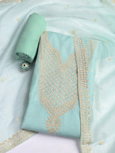 Embroidered Cotton Blend Unstitched Suit Piece With Dupatta