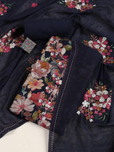 Neck Embroidered Cotton Blend Unstitched Suit Piece With Dupatta