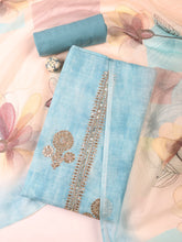 Gota Embroidery Chanderi Unstitched Suit With Dupatta