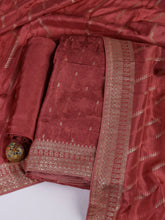 Embroidery Chanderi Unstitched Suit With Dupatta