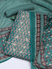 Floral Printed Cotton Unstitched Suit With Dupatta