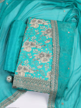 Printed Embroidered Muslin Unstitched Suit With Dupatta