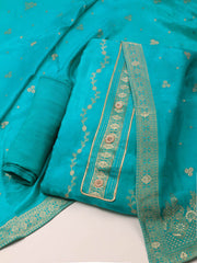 Embroidery Chanderi Unstitched Suit With Dupatta