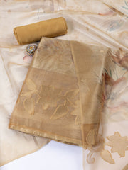 Embroidered Tissue Unstitched Suit With Dupatta