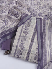 Printed Linen Unstitched Suit Piece With Dupatta