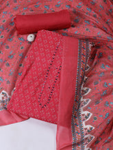 Printed Cotton Blend Unstitched Suit With Dupatta