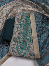 Embroidered Chanderi Unstitched Suit Piece With Dupatta