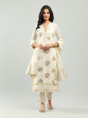 Resham Embroidered Chanderi Suit Set With Dupatta