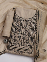 Embroidered Chanderi Unstitched Suit Piece With Dupatta