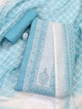 Printed Linen Unstitched Suit With Dupatta