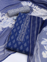 Printed Cotton Blend Unstitched Suit With Dupatta