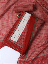 Neck Work Cotton Blend Unstitched Suit With Dupatta