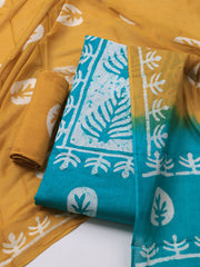 Printed Cotton Blend Unstitched Suit With Dupatta