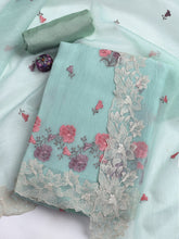 Embroidery Tissue Unstitched Suit With Dupatta