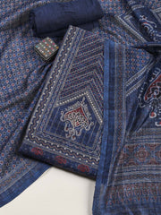 Neck Embroidery Tussar Unstitched Suit Piece With Dupatta