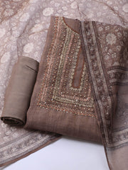 Embroidered Tissue Unstitched Suit Piece With Dupatta