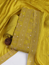 Embroidered Chanderi Unstitched Suit Piece With Dupatta