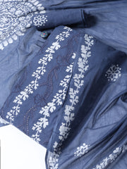 Printed Cotton Blend Unstitched Suit With Dupatta