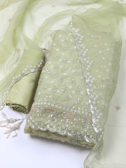 Embroidered Chiffon Unstitched Suit With Dupatta