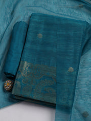 Woven Chanderi Unstitched Suit Piece With Dupatta