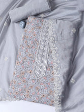 Printed Cotton Blend Unstitched Suit With Dupatta