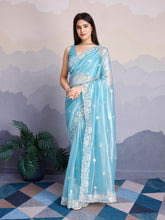 Embroidered Net Saree