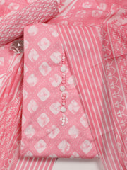 Digital Printed Cotton Blend Unstitched Suit With Dupatta