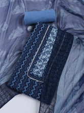 Printed Cotton Blend Unstitched Suit With Dupatta