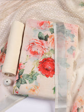 Floral Printed Linen Unstitched Suit Piece With Dupatta
