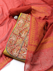 Printed Cotton Blend Unstitched Suit Piece With Dupatta