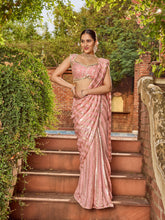 Sequence Embroidery Georgette Pre Draped Saree