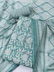 Printed Cotton Blend Unstitched Suit With Dupatta