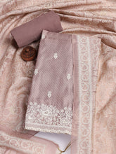 Embroidered Chanderi Unstitched Suit Piece With Dupatta