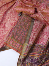Printed Chanderi Unstitched Suit With Dupatta