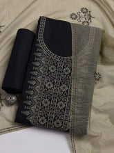 Embroidered Cotton Blend Unstitched Suit Piece With Dupatta