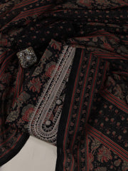 Neck Embroidered Cotton Blend Unstitched Suit Piece With Dupatta
