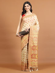 Zari Border Booti Art Silk Woven Saree