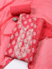 Neck Embroidery Cotton Unstitched Suit Dupatta