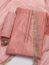 Patch Neck Organza Unstitched Suit Piece With Dupatta