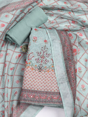 Printed Linen Unstitched Suit With Dupatta