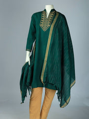 Printed Cotton Blend Kurta With Pant & Dupatta